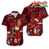 Nfl San Francisco 49ers Skull In Red Flower Hawaiian Shirt