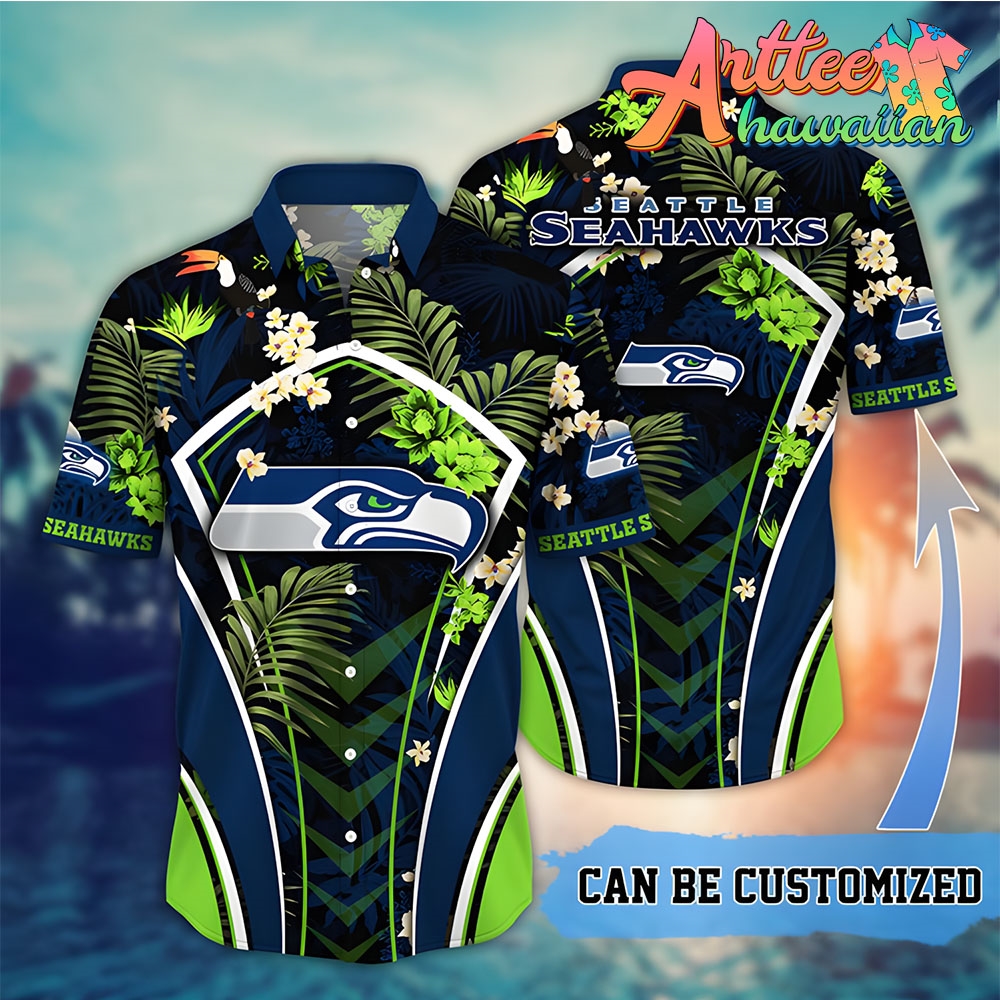 Nfl Seattle Seahawks Custom Name Flower Summer Tropical Hawaiian Shirt