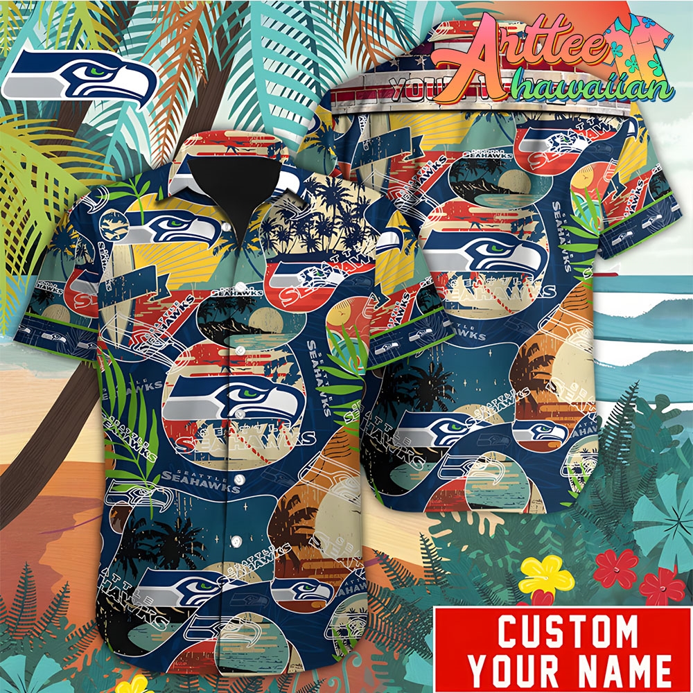 Nfl Seattle Seahawks Custom Name Special Vintage Style Hawaiian Shirt