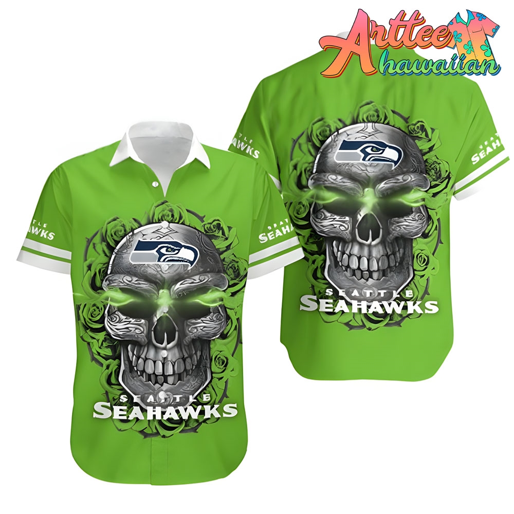 Nfl Seattle Seahawks Green Skull Hawaiian Shirt