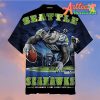 Nfl Seattle Seahawks Navy Mascot Hawaiian Shirt