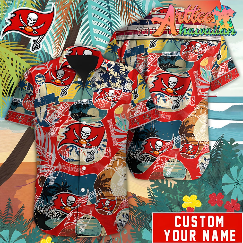 Nfl Tampa Bay Buccaneers Custom Name Special Vintage Style Hawaiian Shirt