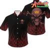 Nfl Washington Commanders Brown Fire Black Skull Hawaiian Shirt