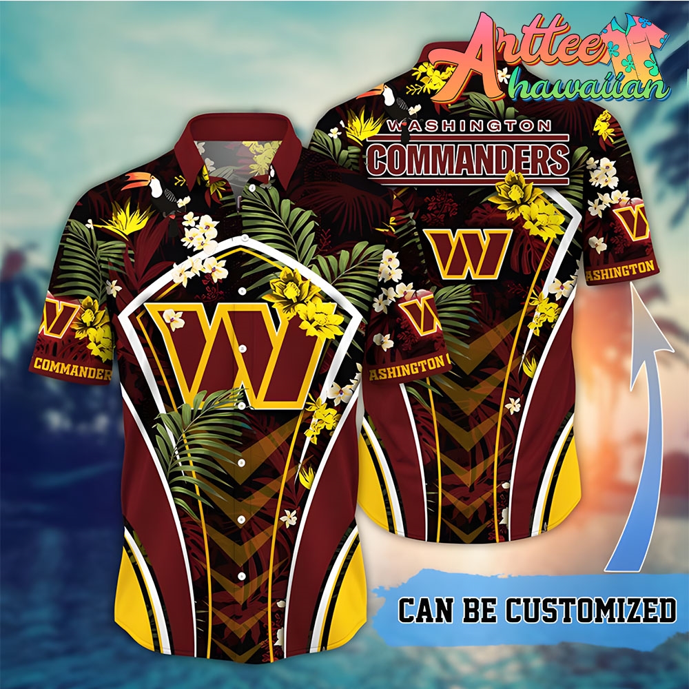 Nfl Washington Commanders Custom Name Flower Summer Tropical Hawaiian Shirt