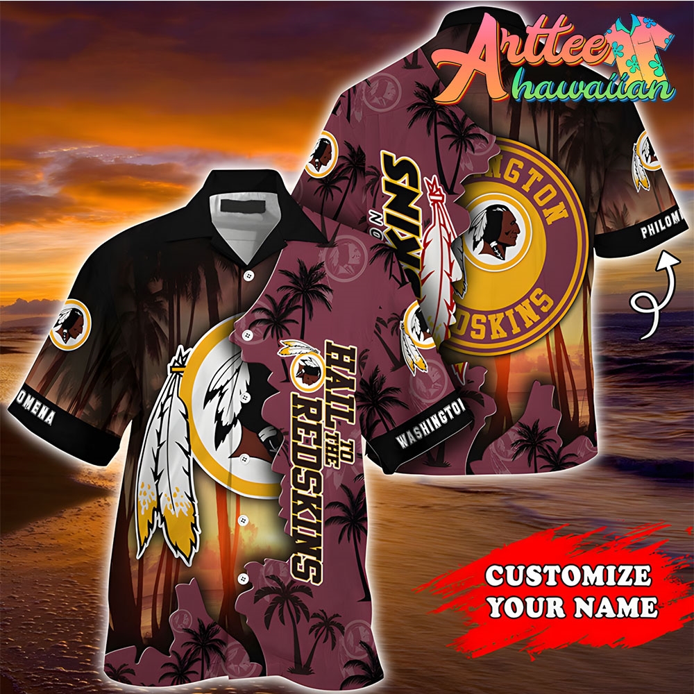 Nfl Washington Redskins Custom Name Hail To Hawaiian Shirt