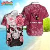 Logo Team NFL Arizona Cardinals Skull Rose Hawaiian Shirt Style Summer Sport Hawaiian Shirt