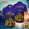 Logo Team NFL Baltimore Ravens Flamingo And Palm Tree Hawaiian Shirt Style Summer Sport Hawaiian Shirt