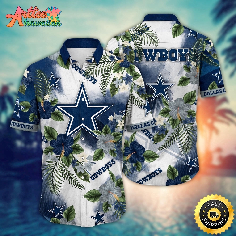 Logo Team NFL Dallas Cowboys Flower Floral Hawaiian Shirt Style Summer Sport Hawaiian Shirt