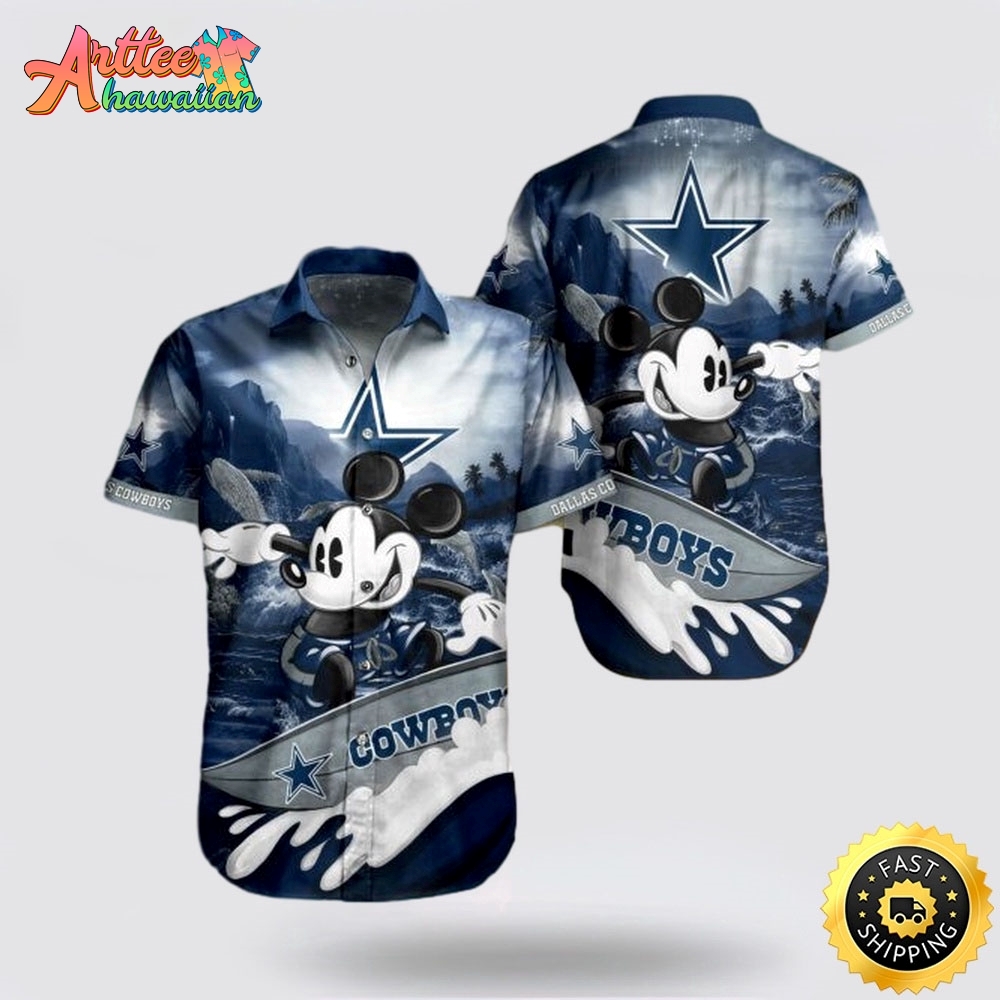 Logo Team NFL Dallas Cowboys Mickey Mouse Hawaiian Shirt Style Summer Sport Hawaiian Shirt