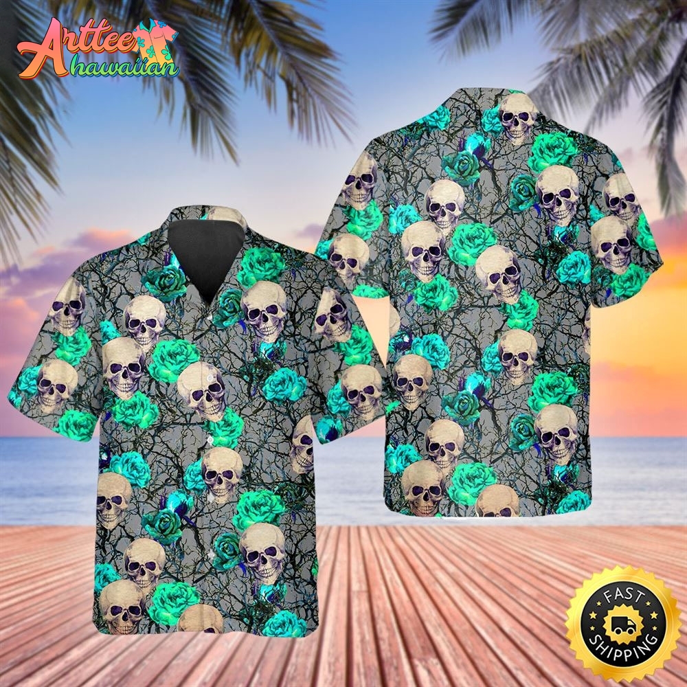 Logo Team NFL Dallas Cowboys Skull Rose Hawaiian Shirt Style Summer Sport Hawaiian Shirt