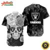 Logo Team NFL Las Vegas Raiders Skull Rose Hawaiian Shirt Style Summer Sport Hawaiian Shirt