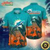 Logo Team NFL Miami Dolphins Flamingo And Palm Tree And Hawaiian Shirt Style Summer Sport Hawaiian Shirt