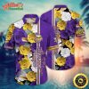 Logo Team NFL Minnesota Vikings Flower Floral Hawaiian Shirt Style Summer Sport Hawaiian Shirt