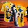 Logo Team NFL Pittsburgh Steelers Mickey Mouse Hawaiian Shirt Style Summer Sport Hawaiian Shirt