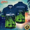 Logo Team NFL Seattle Seahawks Flamingo And Palm Tree And Hawaiian Shirt Style Summer Sport Hawaiian Shirt