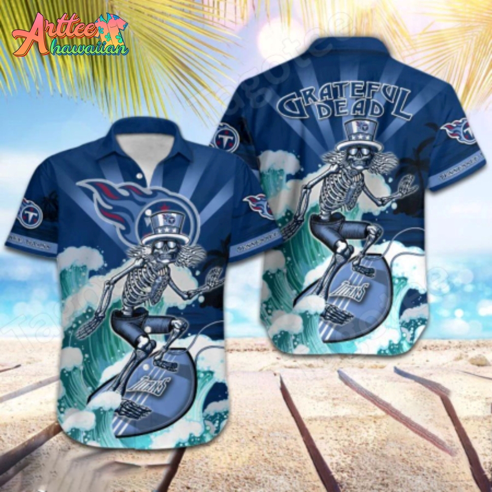 Logo Team NFL Tennessee Titans Grateful Dead Hawaiian Shirt Style Summer Sport Hawaiian Shirt