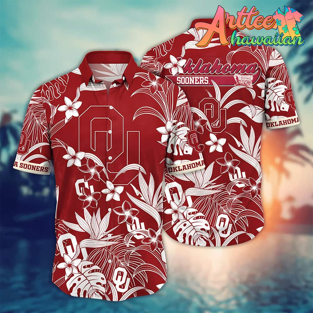 NCAA Oklahoma Sooners Hawaiian Shirt Tropical Flower Gift For Fans Football Lover