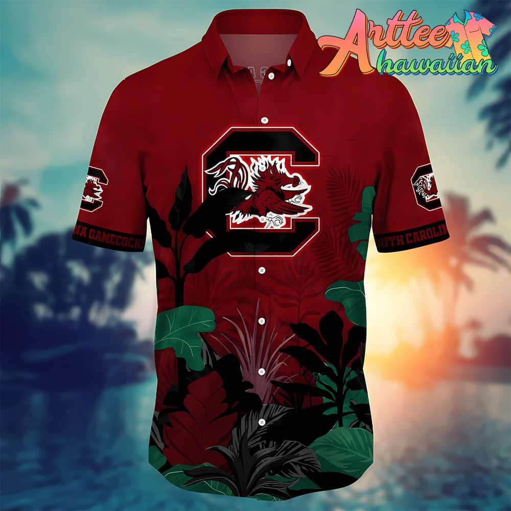 NCAA South Carolina Gamecocks Hawaiian Shirt Tropical Tree Gift For Fans Football Lover