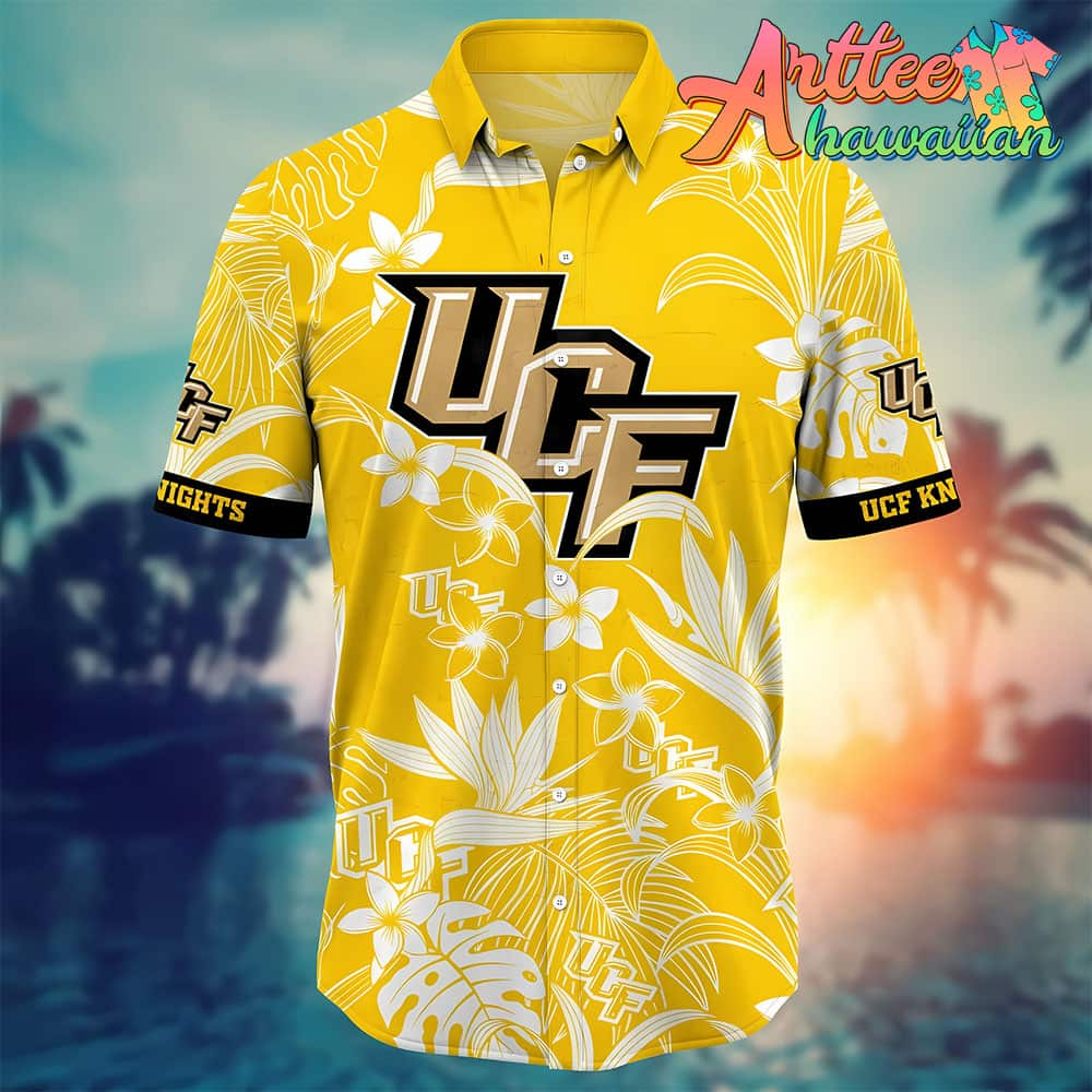 NCAA Ucf Knights Hawaiian Shirt Tropical Flower Gift For Fans Football Lover