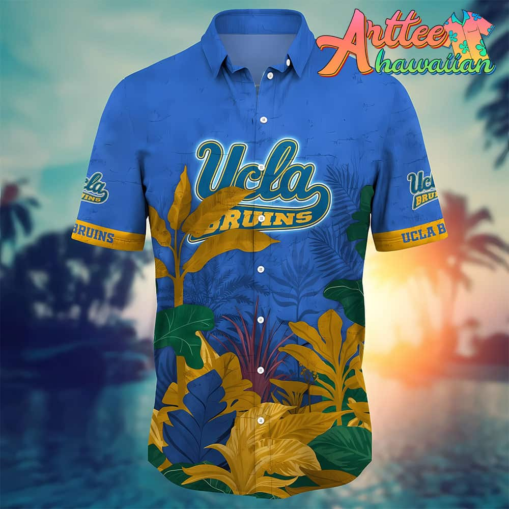 NCAA Ucla Bruins Hawaiian Shirt Tropical Tree Gift For Fans Football Lover