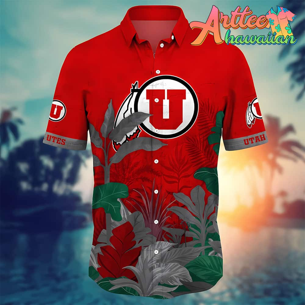 NCAA Utah Utes Hawaiian Shirt Tropical Gift For Fans Football Lover