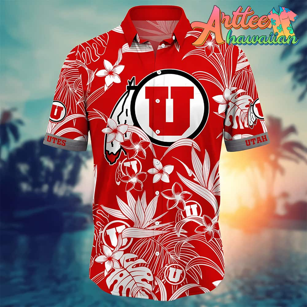 NCAA Utah Utes Hawaiian Shirt Tropical Tree Gift For Fans Football Lover