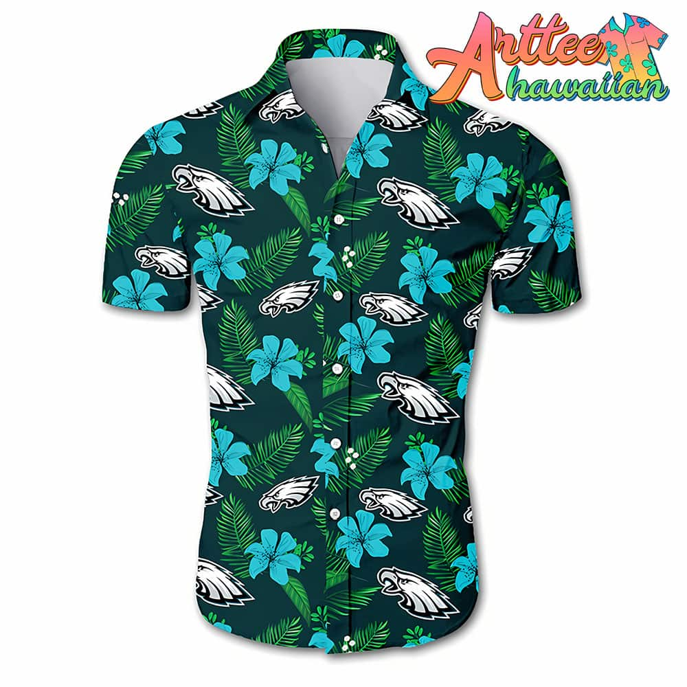 NFL Philadelphia Eagles Hawaiian Shirt Flower Gift For Fans Football Lover