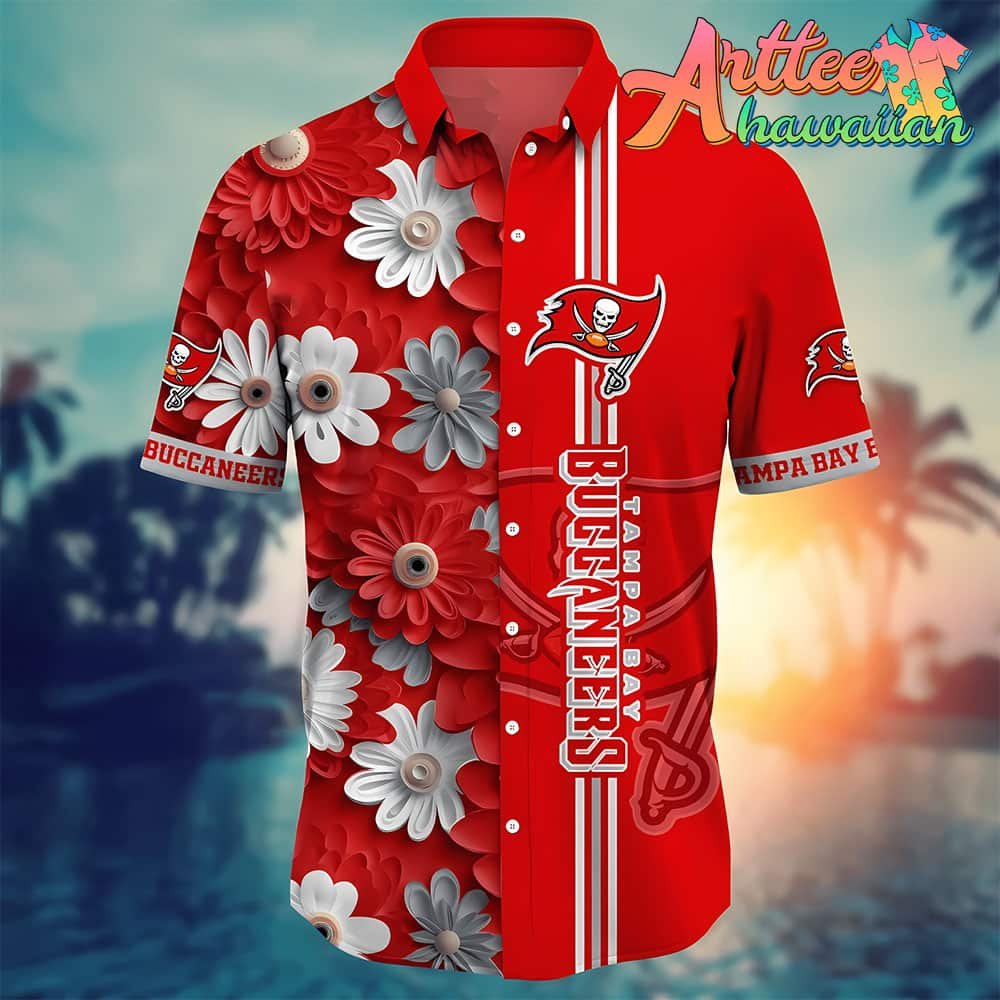 NFL Tampa Bay Buccaneers Hawaiian Shirt Flower Gift For Fans Football Lover