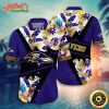 NFL Team Baltimore Ravens Flower Island Inspired Apparel Hawaiian Shirt Style Summer Sport Hawaiian Shirt