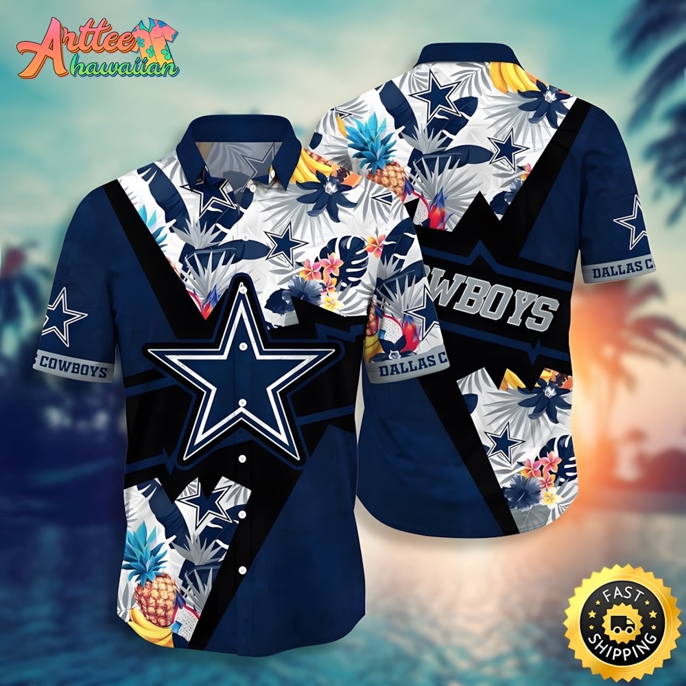 NFL Team Dallas Cowboys Flower Island Inspired Apparel Hawaiian Shirt Style Summer Sport Hawaiian Shirt