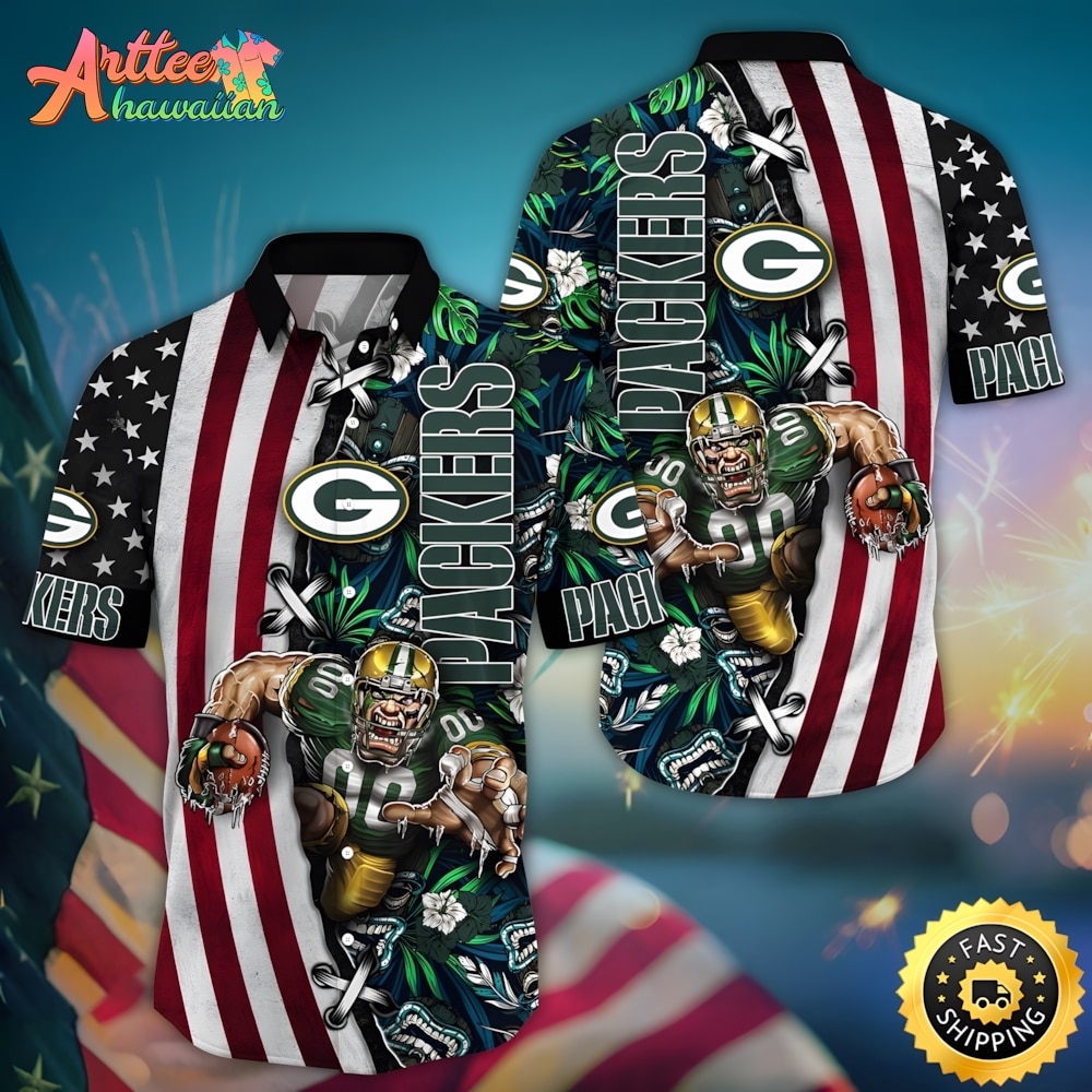 NFL Team Green Bay Packers Mascot Hawaiian Shirt Style Summer Sport Hawaiian Shirt