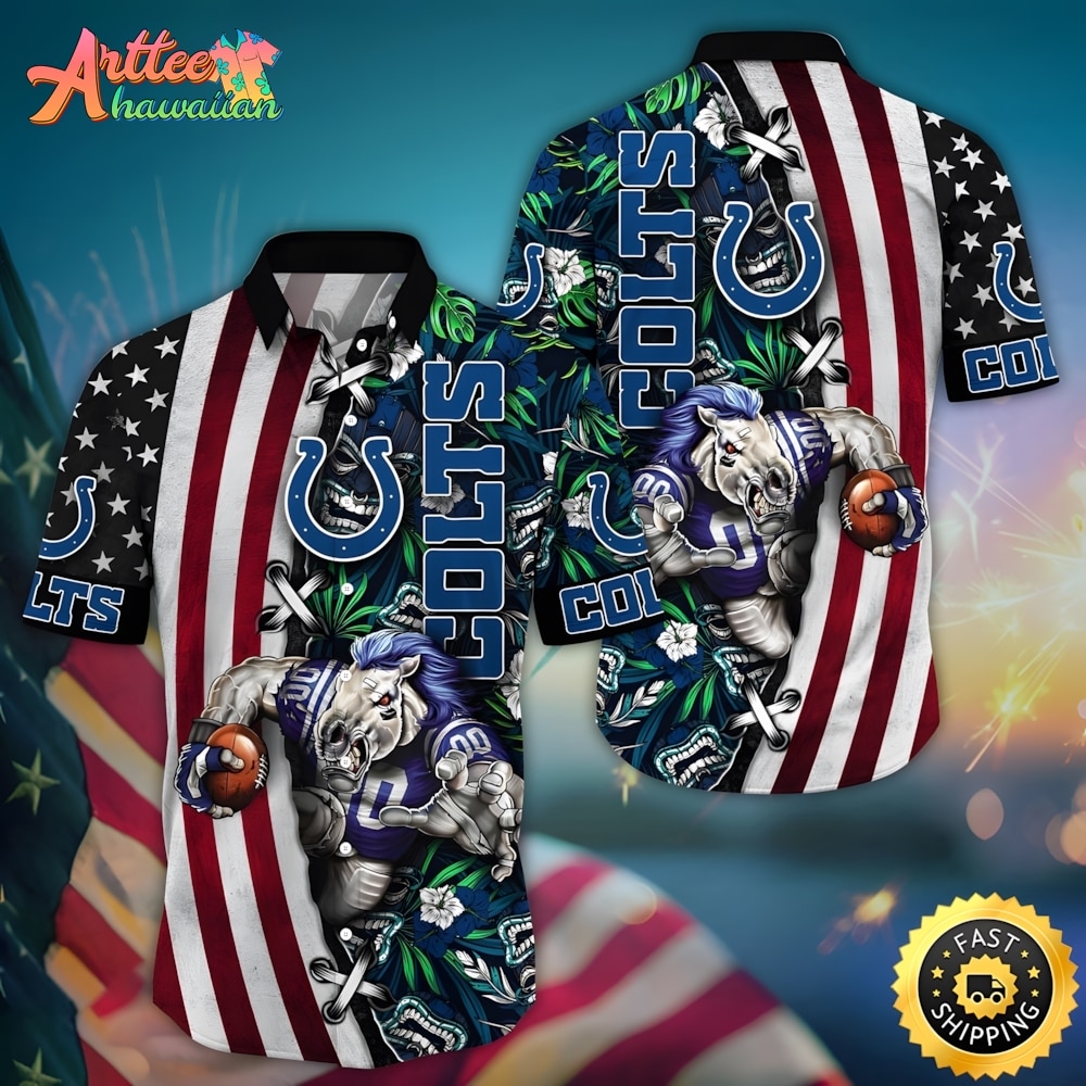 NFL Team Indianapolis Colts Mascot Hawaiian Shirt Style Summer Sport Hawaiian Shirt