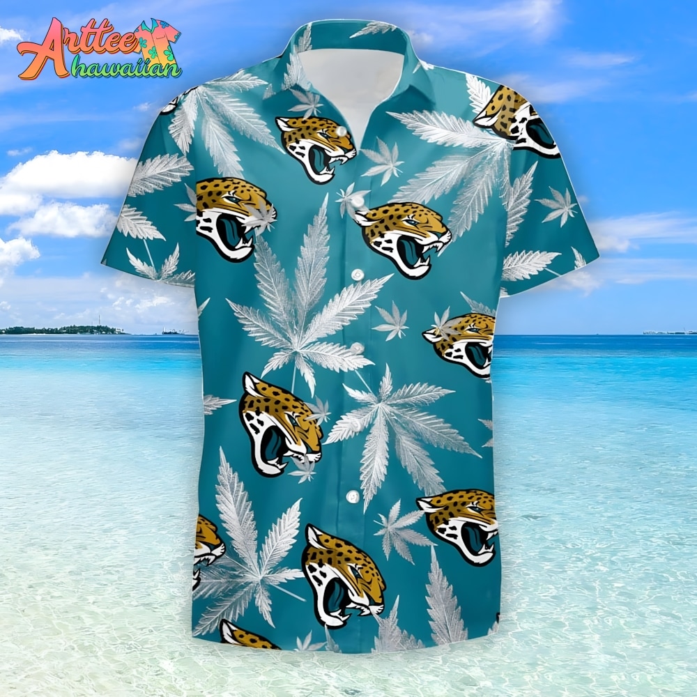 NFL Team Jacksonville Jaguars Cannabis Leaf Hawaiian Shirt Style Summer Sport Hawaiian Shirt