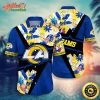 NFL Team Los Angeles Rams Flower Island Inspired Apparel Hawaiian Shirt Style Summer Sport Hawaiian Shirt