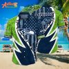 NFL Team Seattle Seahawks American Flag Hawaiian Shirt Style Summer Sport Hawaiian Shirt