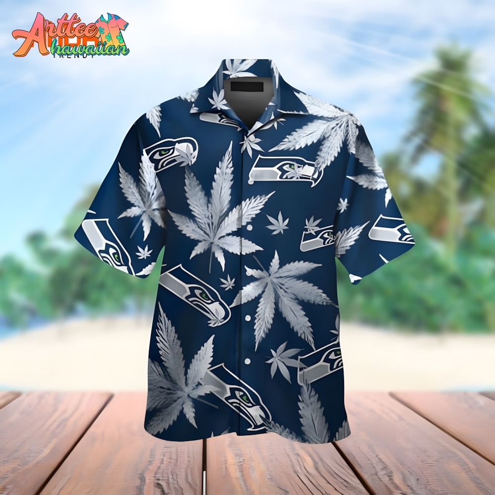 NFL Team Seattle Seahawks Cannabis Leaf Hawaiian Shirt Style Summer Sport Hawaiian Shirt