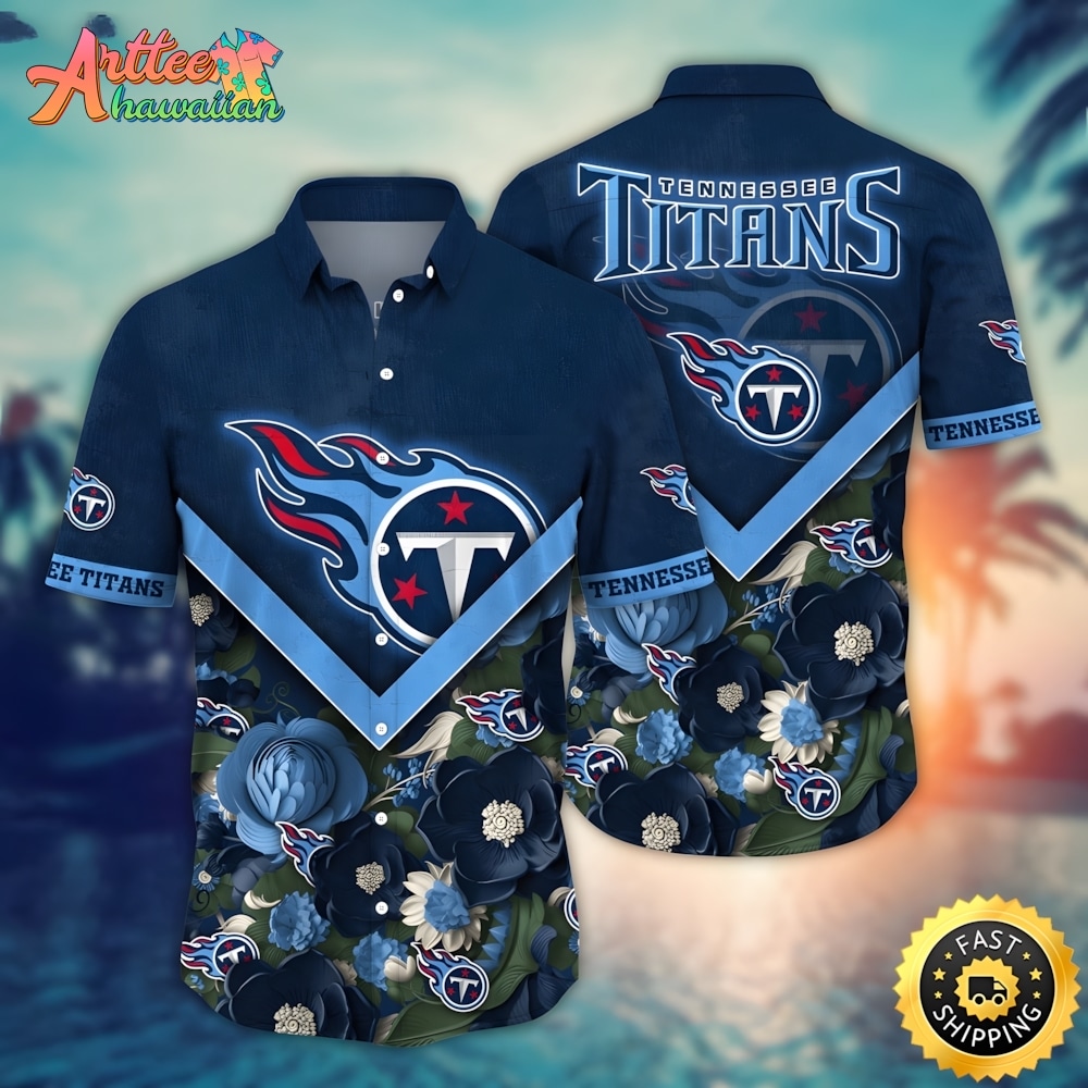 NFL Team Tennessee Titans Flower Summer Hawaiian Shirt Style Summer Sport Hawaiian Shirt