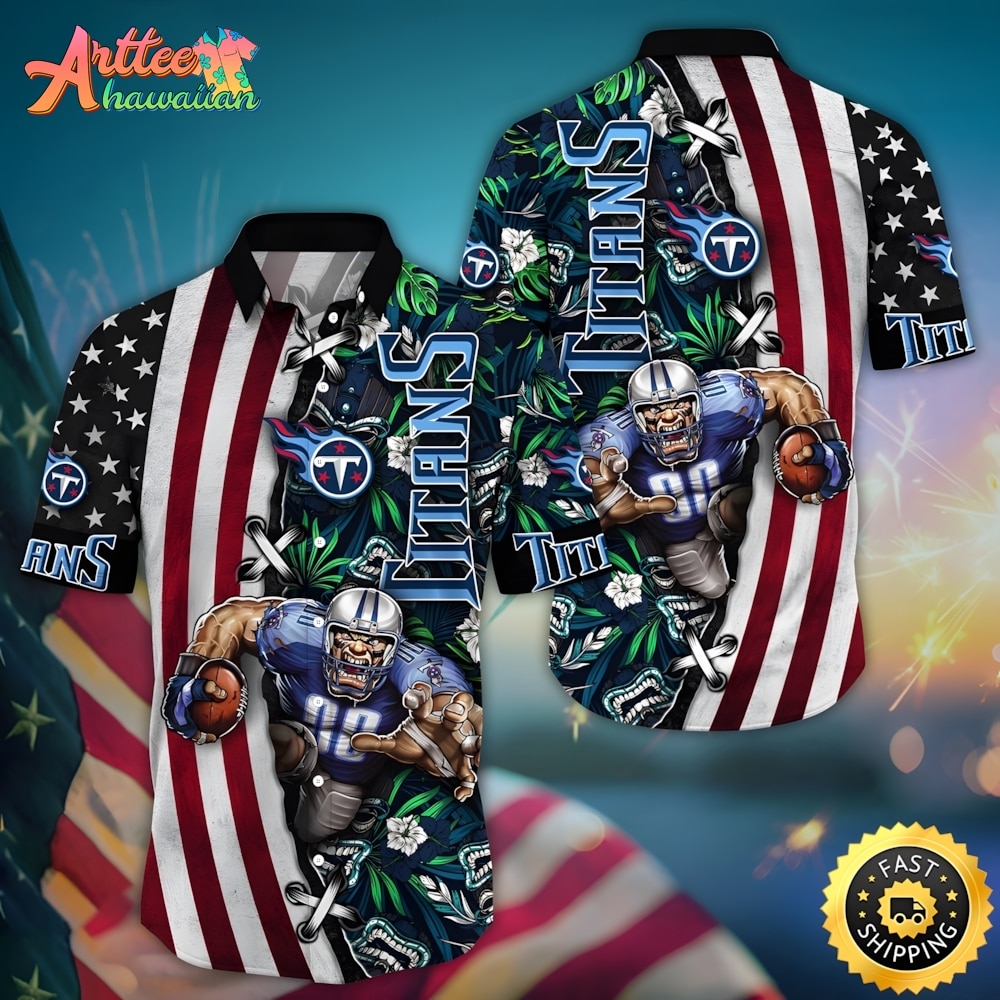 NFL Team Tennessee Titans Mascot Hawaiian Shirt Style Summer Sport Hawaiian Shirt