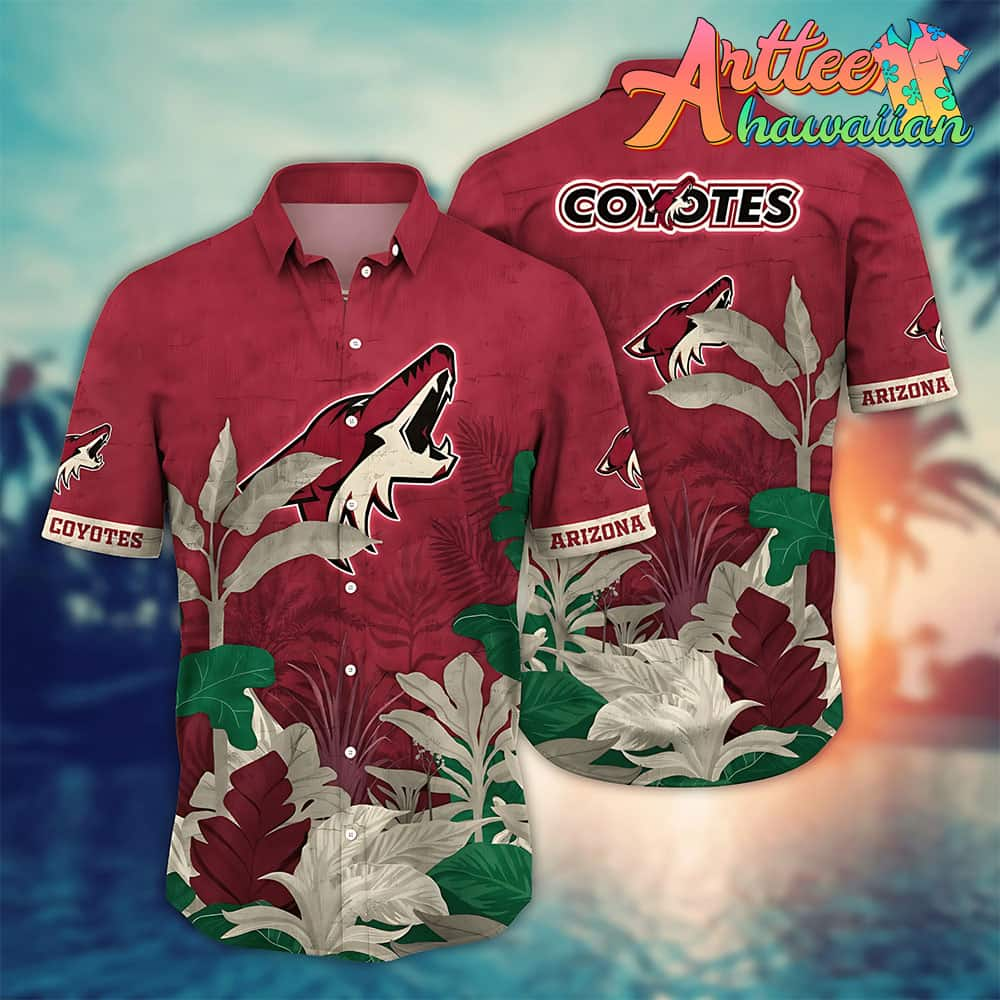 Nhl Arizona Coyotes Hawaiian Shirt Tropical Tree Gift For Fans Football Lover