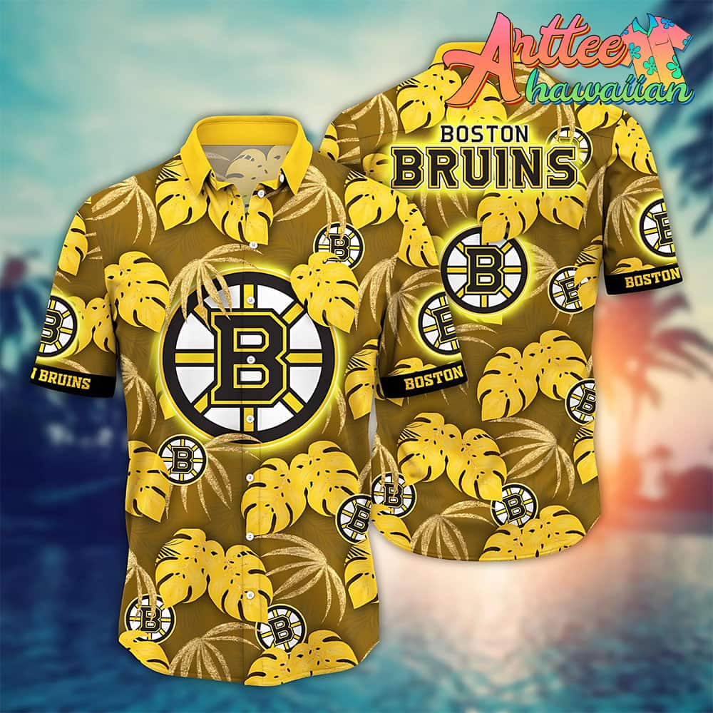 Nhl Boston Bruins Hawaiian Shirt Leaf Gift For Fans Football Lover