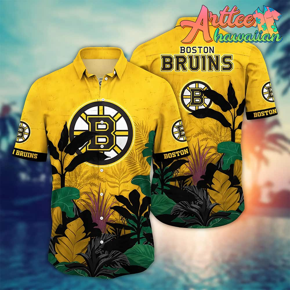 Nhl Boston Bruins Hawaiian Shirt Tropical Tree Gift For Fans Football Lover