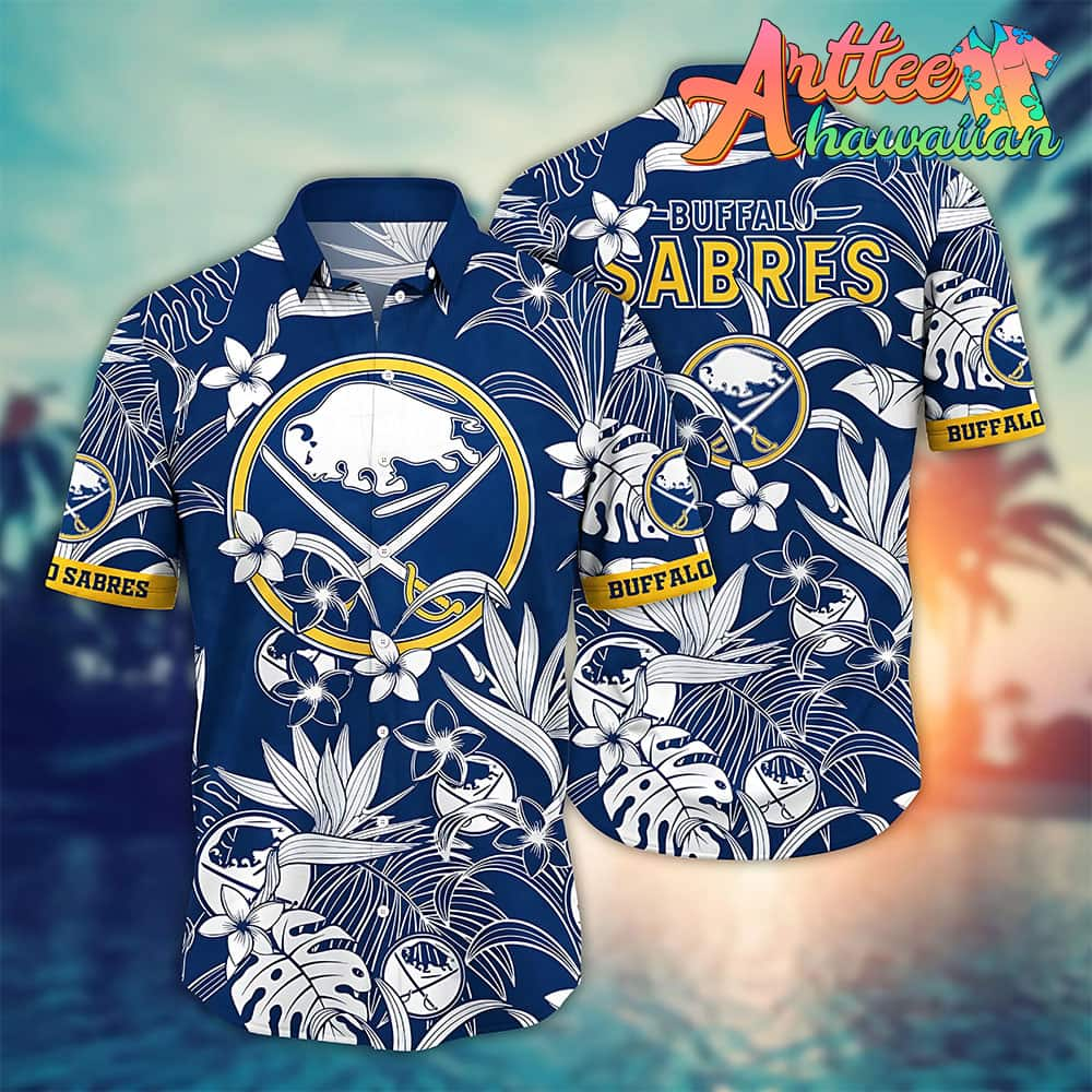 Nhl Buffalo Sabres Hawaiian Shirt Tropical Flower Gift For Fans Football Lover