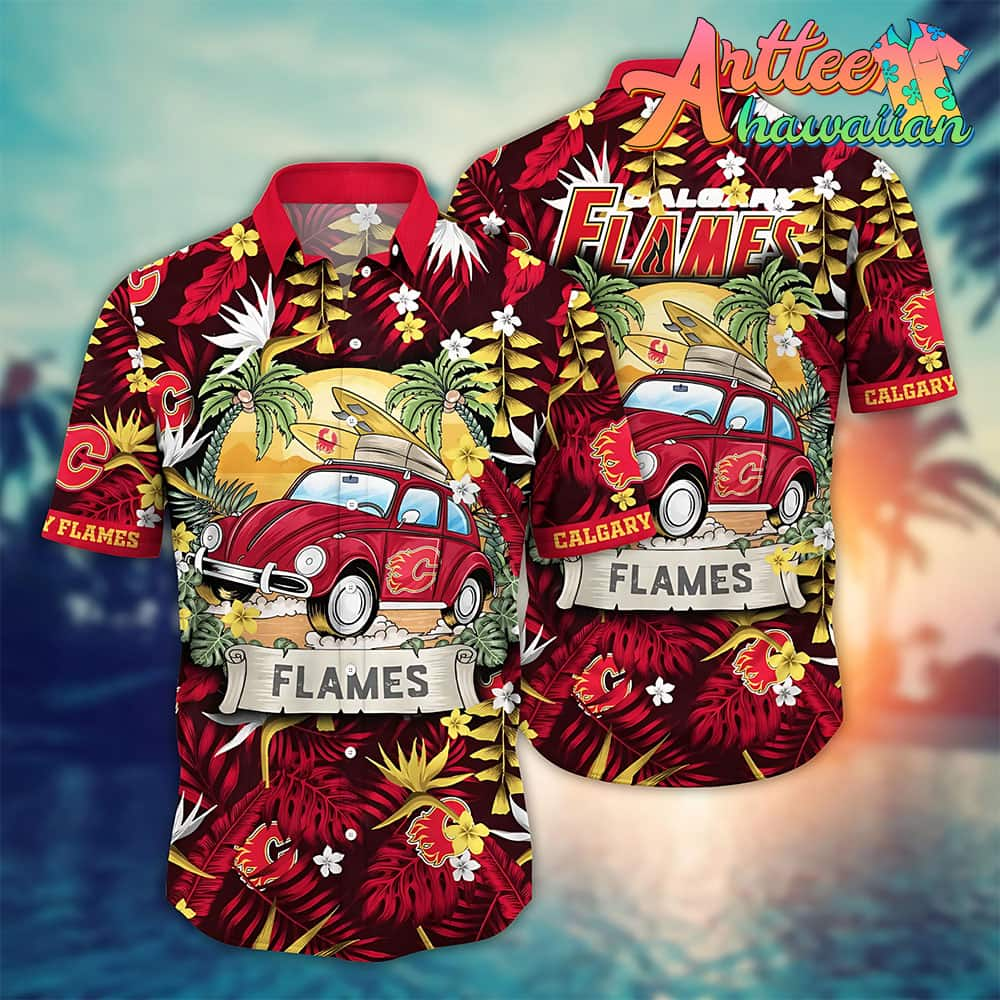 Nhl Calgary Flames Hawaiian Shirt Vacation Gift For Fans Football Lover