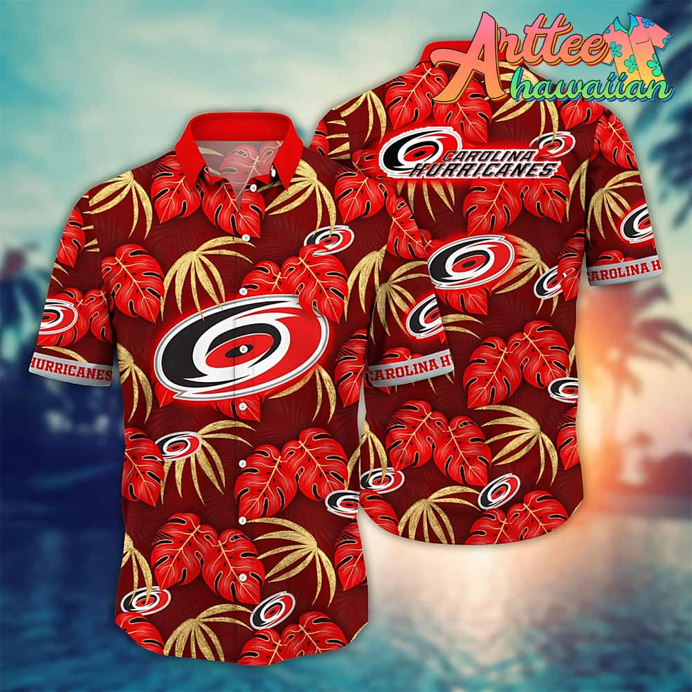 Nhl Carolina Hurricanes Hawaiian Shirt Leaf Gift For Fans Football Lover