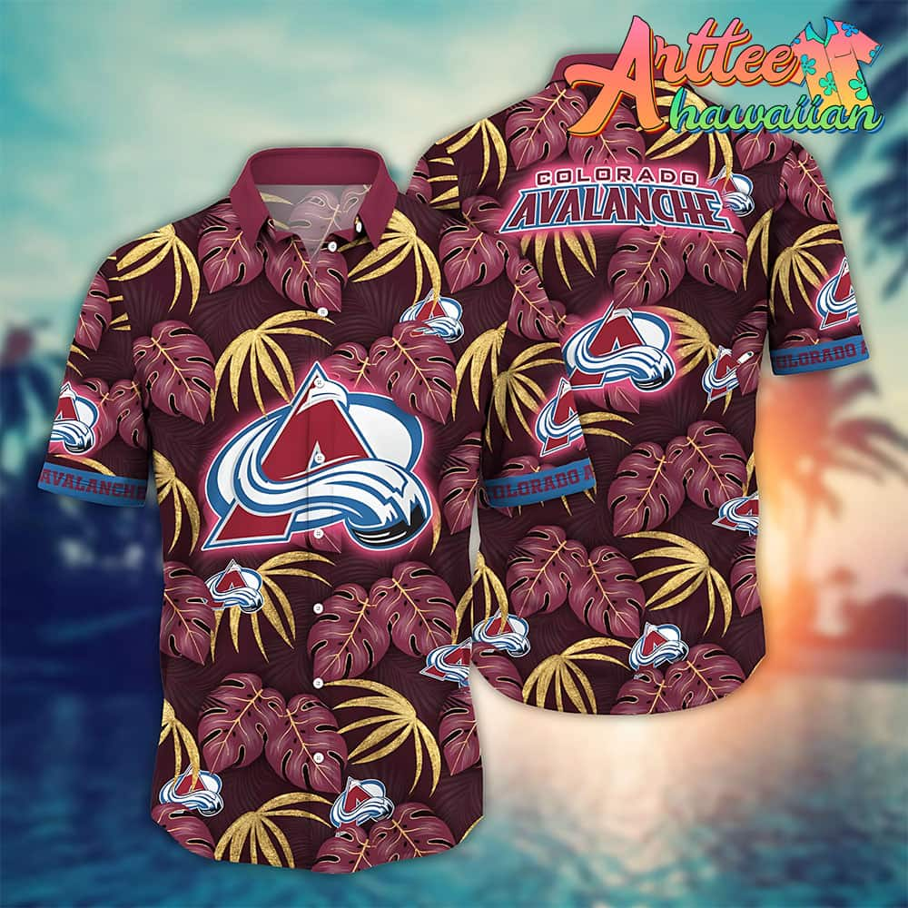 Nhl Colorado Avalanche Hawaiian Shirt Leaf Gift For Fans Football Lover