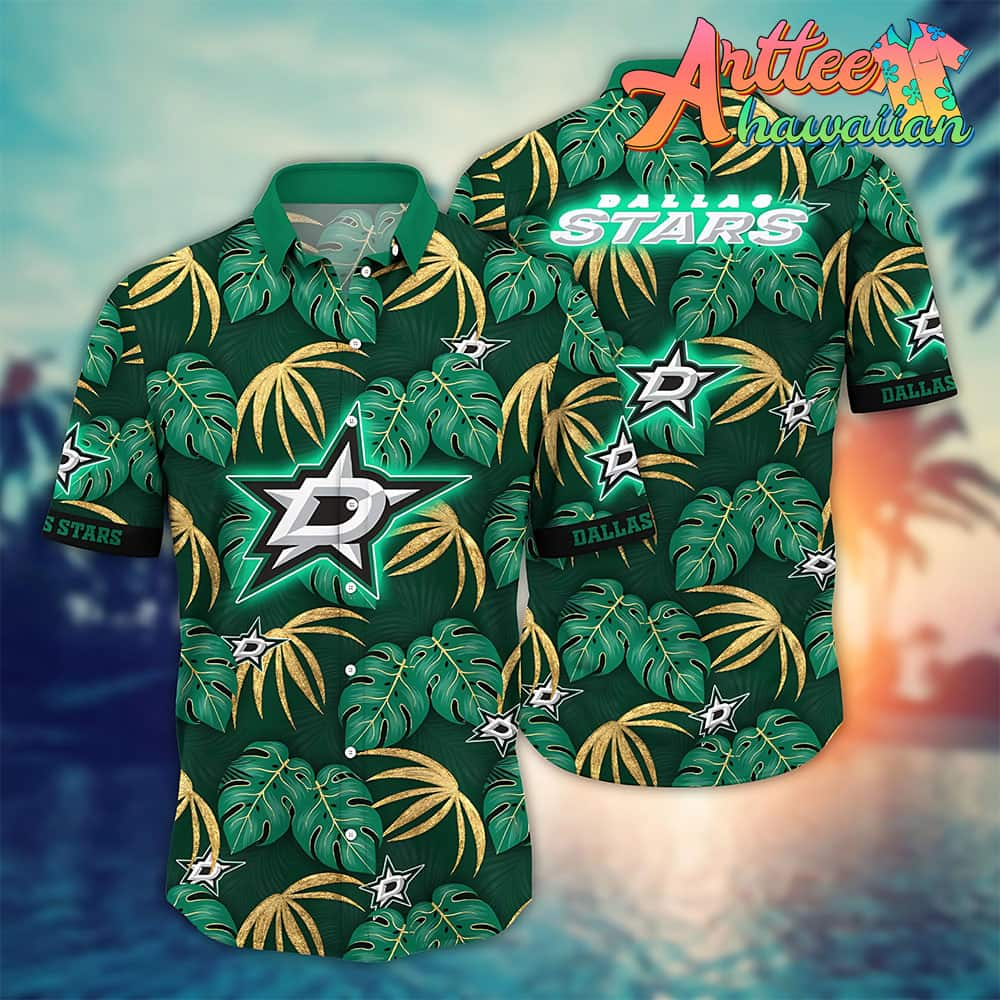 Nhl Dallas Stars Hawaiian Shirt Leaf Gift For Fans Football Lover