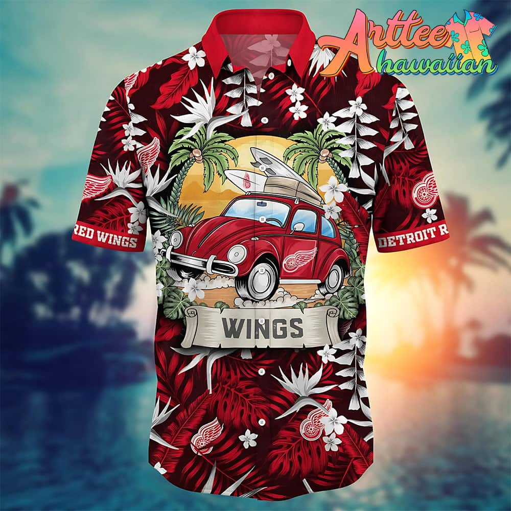 Nhl Detroit Red Wings Hawaiian Shirt Vacation Gift For Fans Football Lover