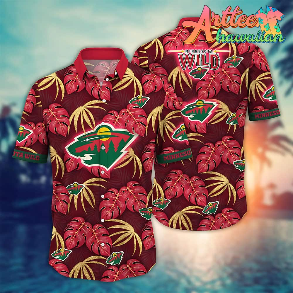 Nhl Minnesota Wild Hawaiian Shirt Leaf Gift For Fans Football Lover