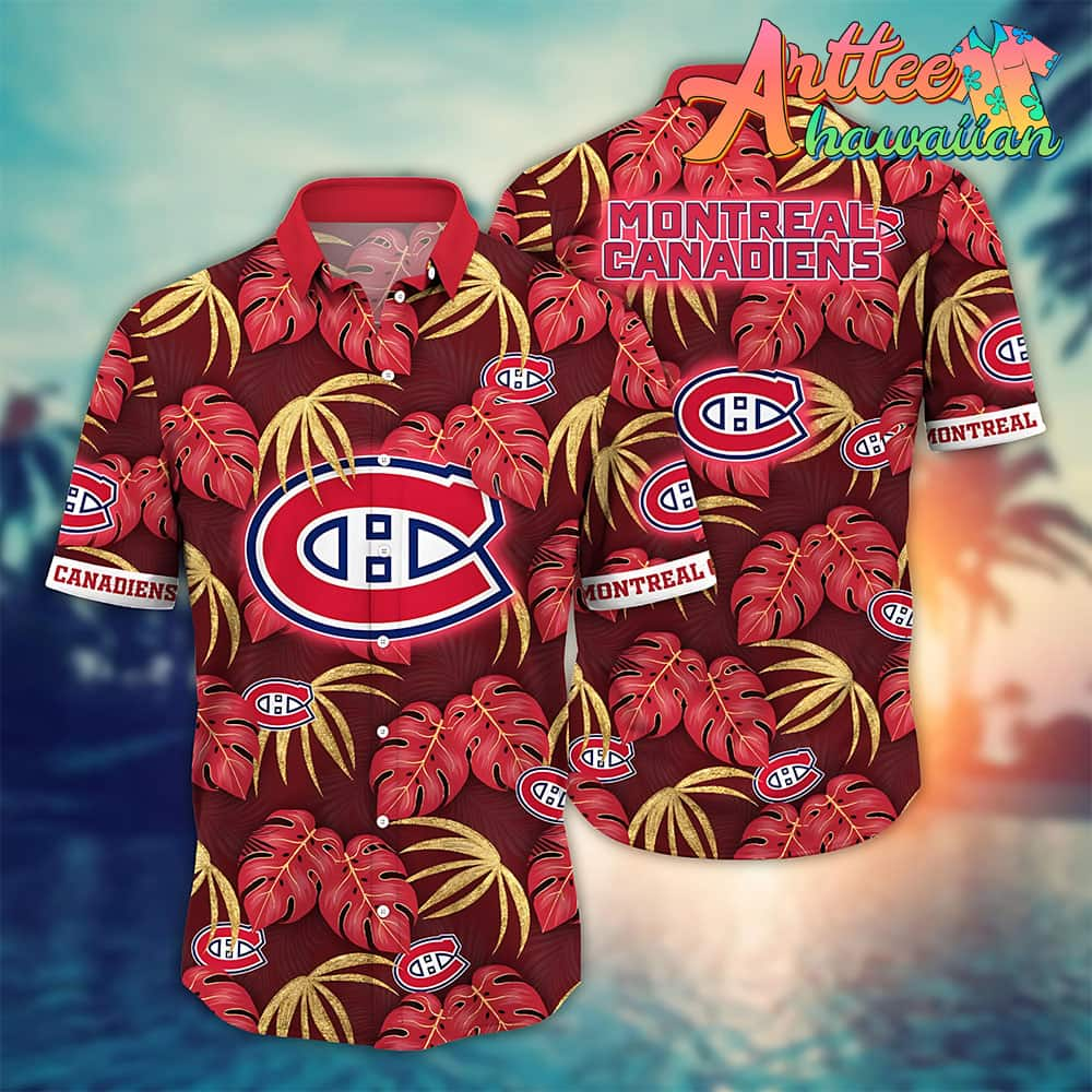 Nhl Montreal Canadiens Hawaiian Shirt Leaf Gift For Fans Football Lover