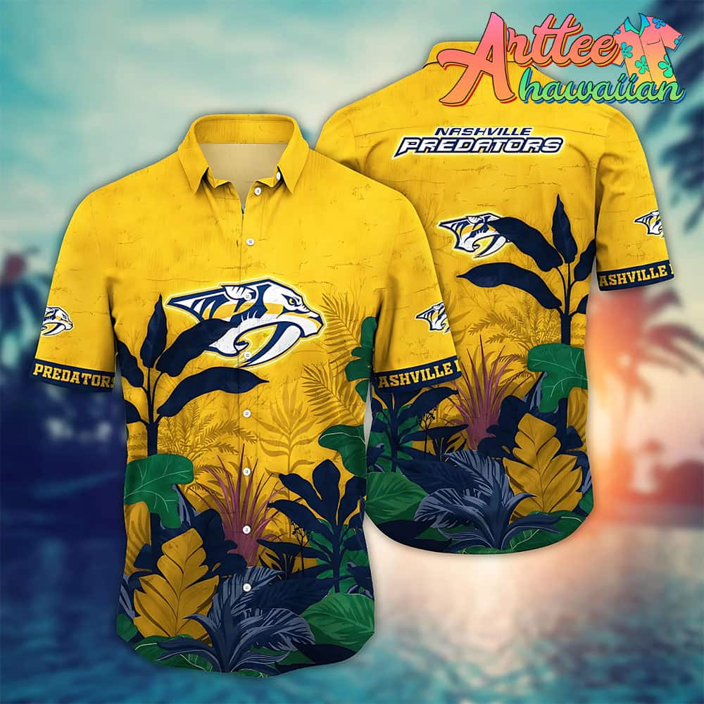 Nhl Nashville Predators Hawaiian Shirt Tropical Tree Gift For Fans Football Lover